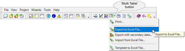 Multi Table Button On Toolbar Export